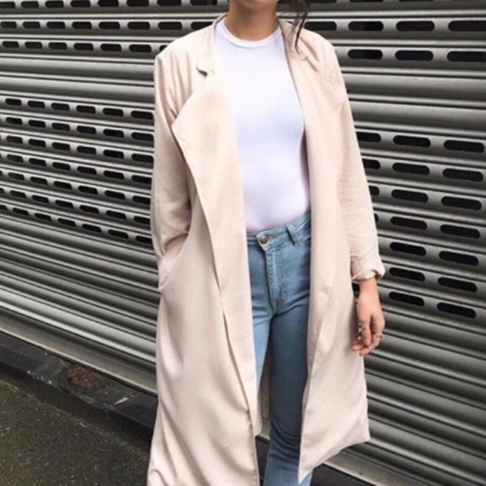 NWT American apparel Dylan Trench light pink